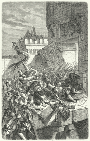 Storming of a city (engraving)