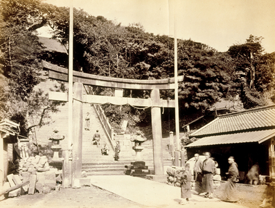 Stone steps at Mt. Atago, Tokyo, c.1870
