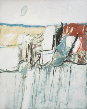 Landscape Wivenhoe, 1960 (gouache and oil on board)