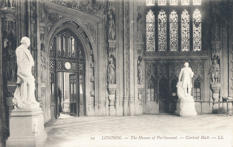 The Central Hall of the Houses of Parliament (b/w photo)