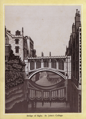 Cambridge: Bridge of Sighs, St John's College (litho)