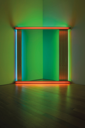 Untitled (to Ellen aware, my surprise), 1975 (pink, blue & green flourescent lights)