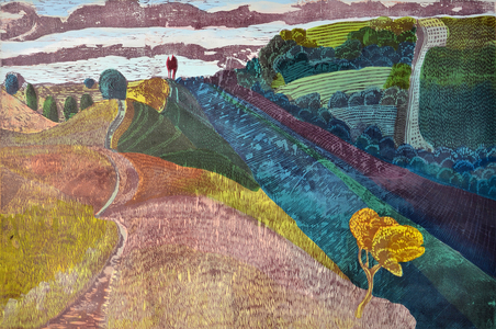 Land of Hod 2020 (oil/woodcut/hand-coloured)