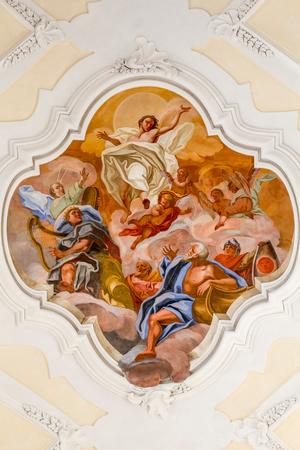 San Carlo (St Charles) church, Noto, Sicily (Italy). Resurrection fresco. (photo)
