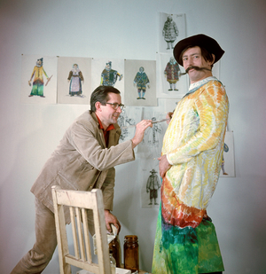 Actor Rolf Ludwig (right) is portrayed by painter Harald Metzkes (both GDR) ..., 1980 (photo)