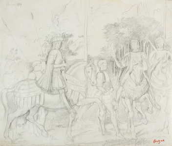 Lorenzo de' Medici and Attendants after "The Procession of the Magi," by Benozzo Gozzoli, 1893 (graphite on off-white wove paper)
