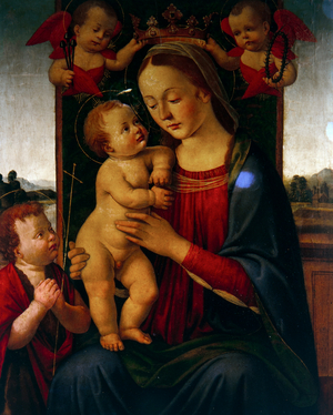 Madonna Crowned by Two Cherubium (painting)