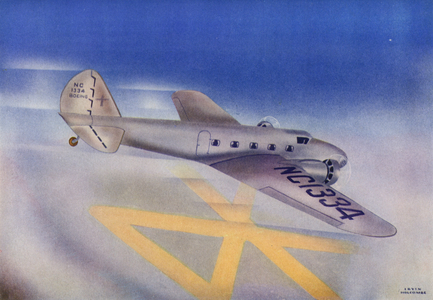 Boeing 247D (colour litho)