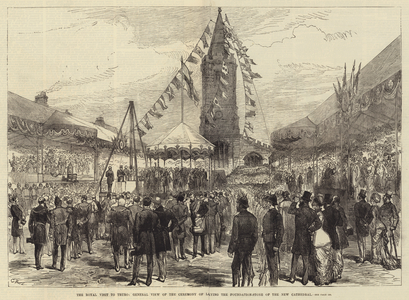 The Royal Visit to Truro, General View of the Ceremony of Laying the Foundation-Stone of the New Cathedral (engraving)