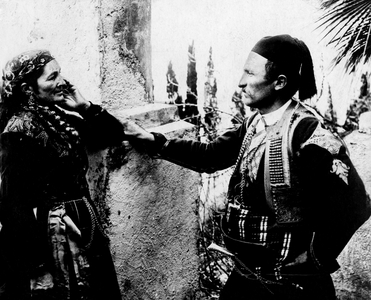 Typical costumes of Scutari, Albania, 1900 (b/w photo)