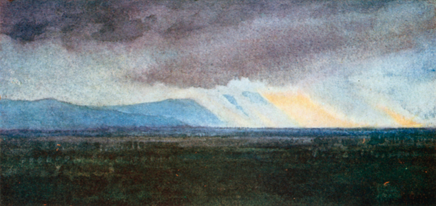 The Plain of the Arno from Bellosguardo (colour litho)