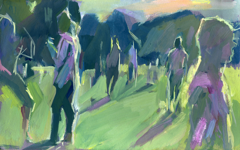 Park, evening, 2024 (gouache on paper)