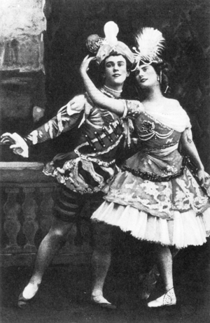 Vaslav Nijinsky, Russian dancer (b/w photo)