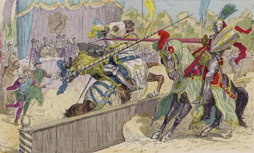 Death of Henry II of France, 1559 (colour litho)