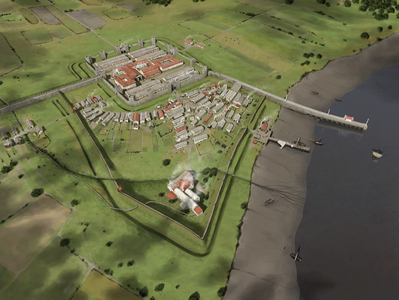 Reconstruction of Wallsend fort and vicus in the third century AD, 2015 (digital)