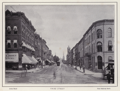 Jamestown, NY: Third Street (b/w photo)