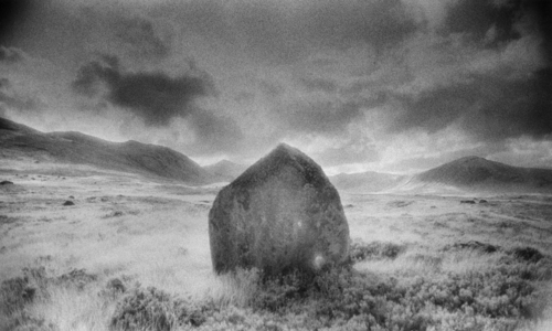 Landscape, Argyllshire, Scotland (b/w photo)