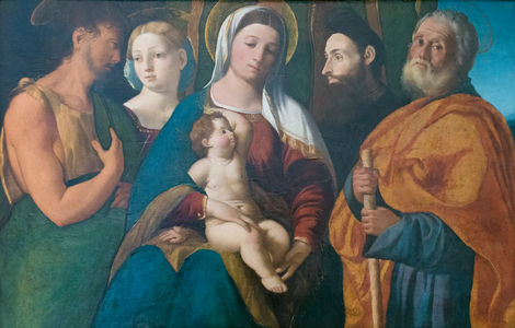 Holy conversation, 1510 circa, Dosso Dossi (oil on panel)