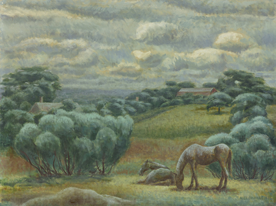 Horses in Field, 1946 (oil on canvas)