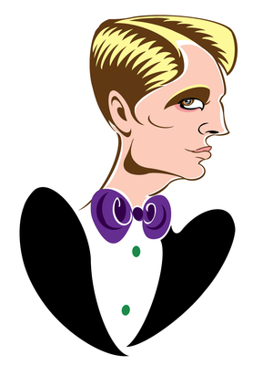 1920s fashion: tuxedo and bow tie