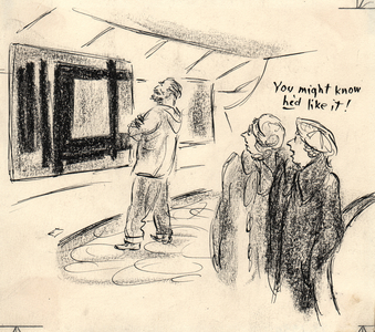 "You might know he'd like it!", 1959 (crayon ink)