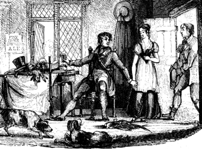 A sportsman refreshing himself at a country inn, 1850