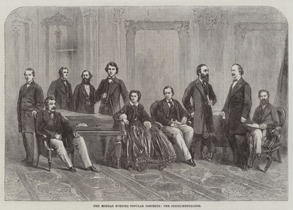 The Monday Evening Popular Concerts, the Instrumentalists (engraving)