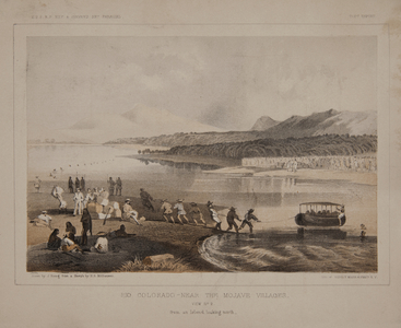 Rio Colorado - near the Mojave Villages view no. 2 from an island looking north, 1856 (lithograph)