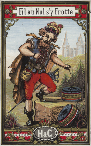 Label for Fil au Nul s'y Frotte (colour litho)