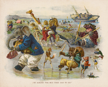 Illustration for The Animals' Trip to Sea (colour litho)