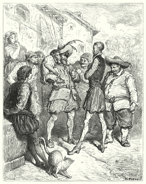 Gustave Dores Don Quixote: "At these words Don Quixote stood amazed" (engraving)