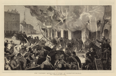 The Eastern Question, a Fire in Constantinople (engraving)
