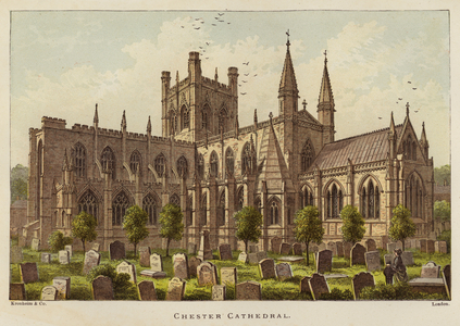 Chester Cathedral (colour litho)