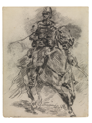 Chevalier of the light artillery (conte & acrylic on paper)