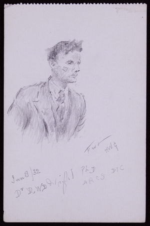 Portrait of Dr.DWD Wright, 1932 (pencil on paper)