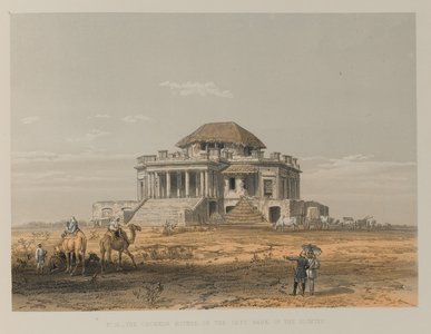 The Chukkur Kothee on the Left Bank of the Goomtee, 1858 circa (litho)