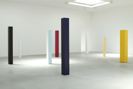 Installation view of Anne Truitt sculpture (acrylic on wood)
