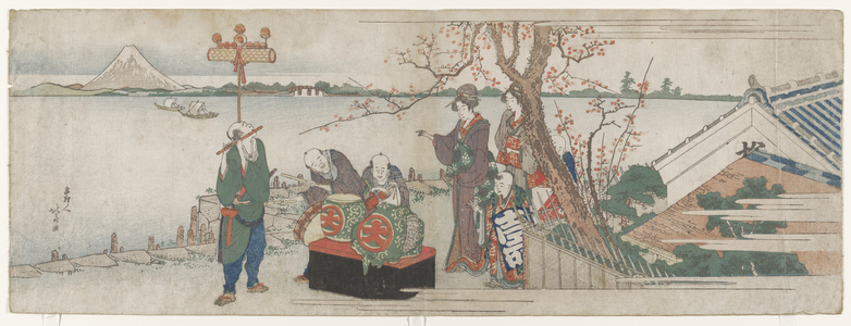 Daikagura Performers, 1800s (colour woodblock print)