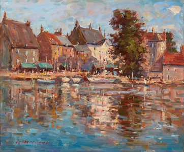 Harbour, Honfleur ( oil on canvas)
