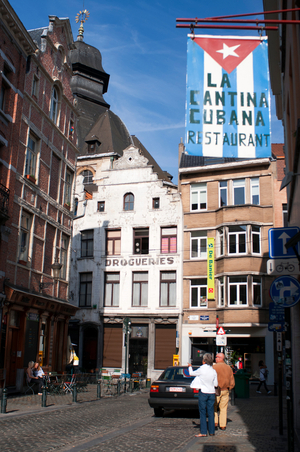La cantina cubana restaurant in the historical centre, Brussels, Belgium (photo)