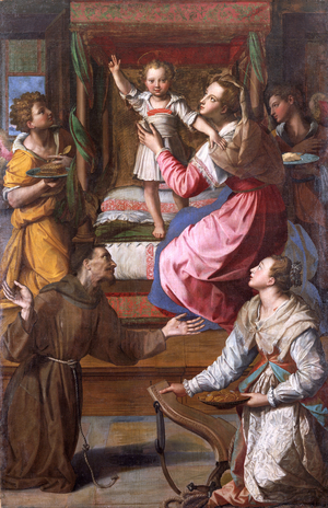 Virgin and Child with Saints Francis and Lucy, 1583 (oil on canvas)