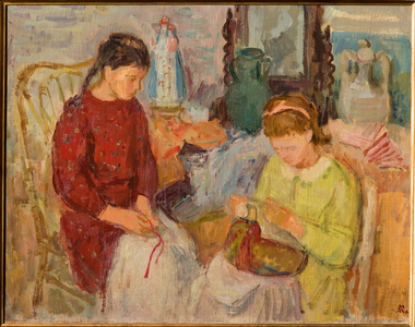 Burano Lacemakers - 1944 (oil on cardboard)