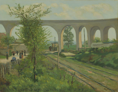 The Arcueil Aqueduct at Sceaux Railroad Crossing, 1874 (oil on canvas)