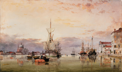 The Canale della Giudecca with the Redentore Beyond, 1863 (oil on paper)