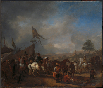 A Horse Fair near an Army Camp, c.1665-1668 (oil on panel)