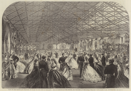 Visit of the Prince and Princess of Wales to the West of England, Ball in Honour of the Prince and Princess at the Royal William Victualling-Yard, Stonehouse (engraving)