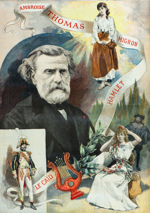 Portrait of French composer Ambroise Thomas, 1894 (Engraving)