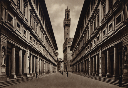 Firenze / Florence: Gli Uffizi e la Galleria (b/w photo)