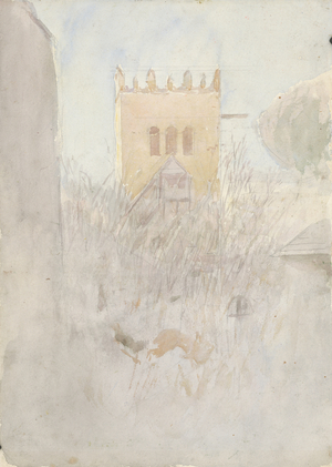 Belfry in Strážky II., 1890-1910 (watercolour on card)