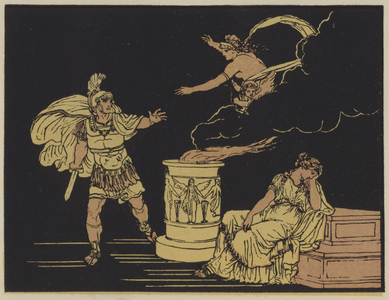 Aeneas and Helen (colour litho)
